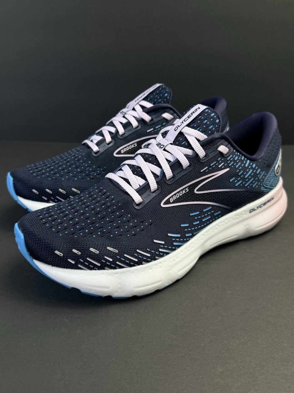 Brooks Glycerin 20 Women’s 9.5 Blue Running Shoes 1203691B499 Cushioned